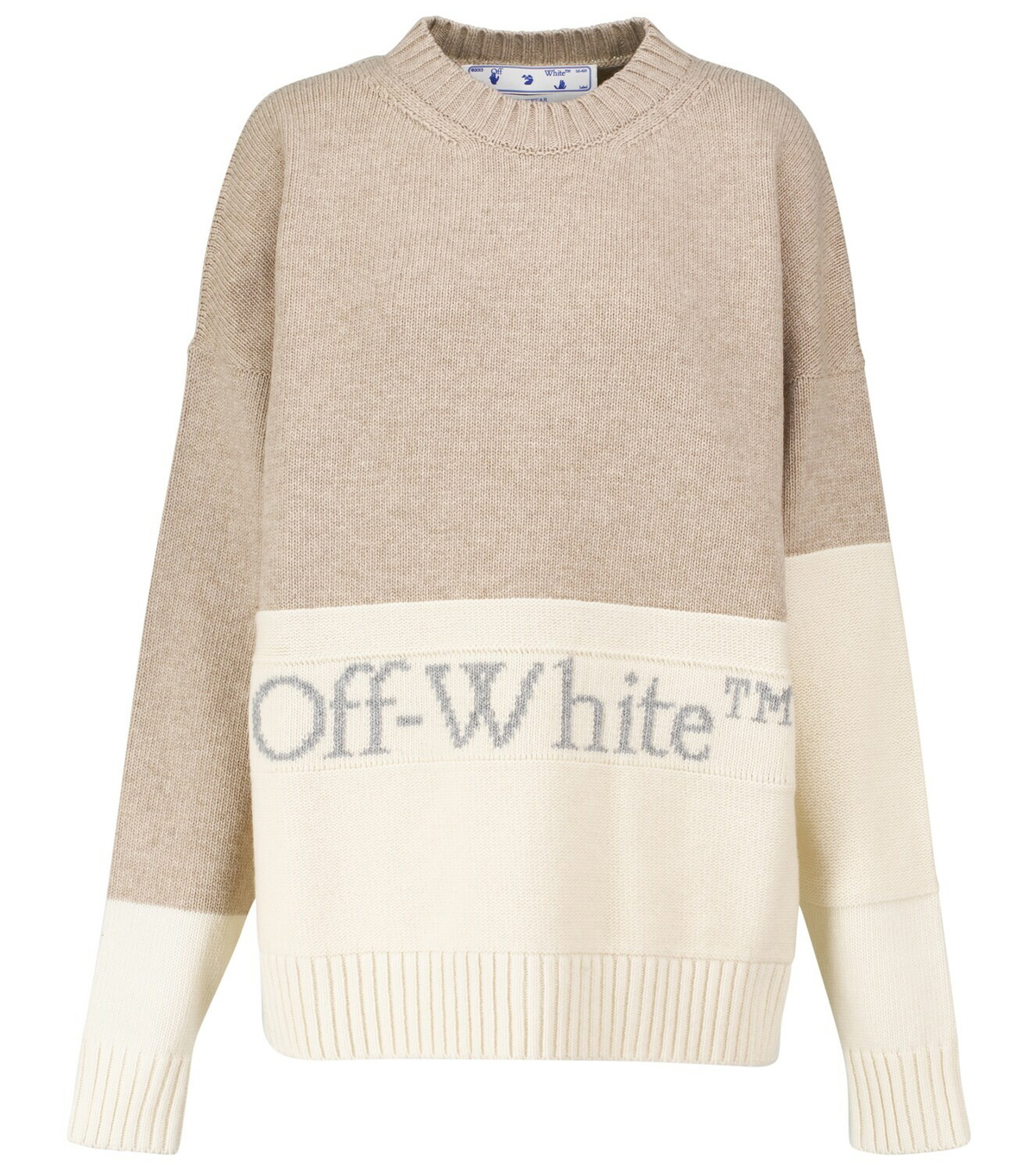 Off-White Logo intarsia wool knit sweater Off-White