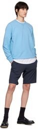 Sunspel Blue Crewneck Sweatshirt