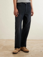 Visvim - Fluxus 01 Straight-Leg Garment-Dyed Distressed Cotton-Corduroy Trousers - Black