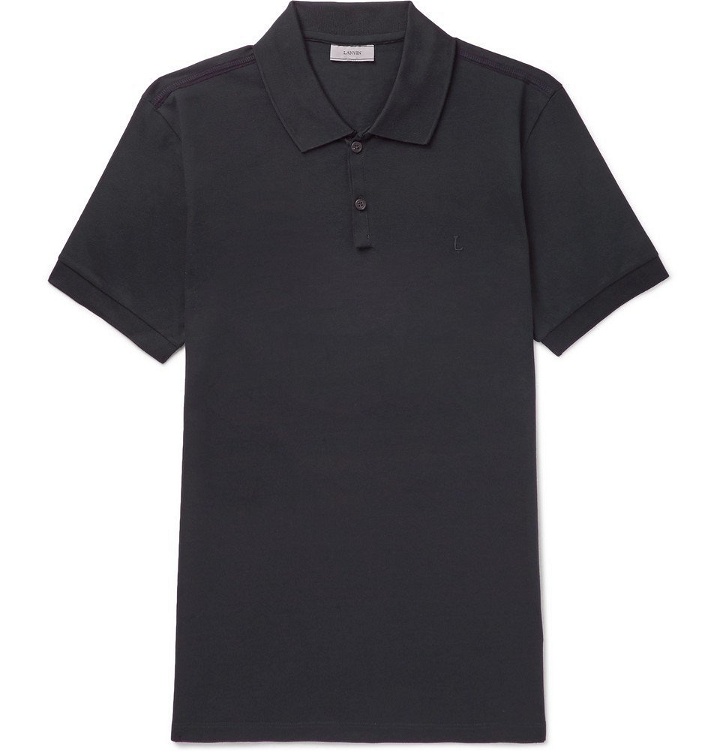 Photo: Lanvin - Slim-Fit Cotton-Piqué Polo Shirt - Men - Navy