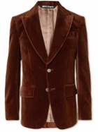 Palm Angels - Cotton-Velvet Suit Jacket - Brown