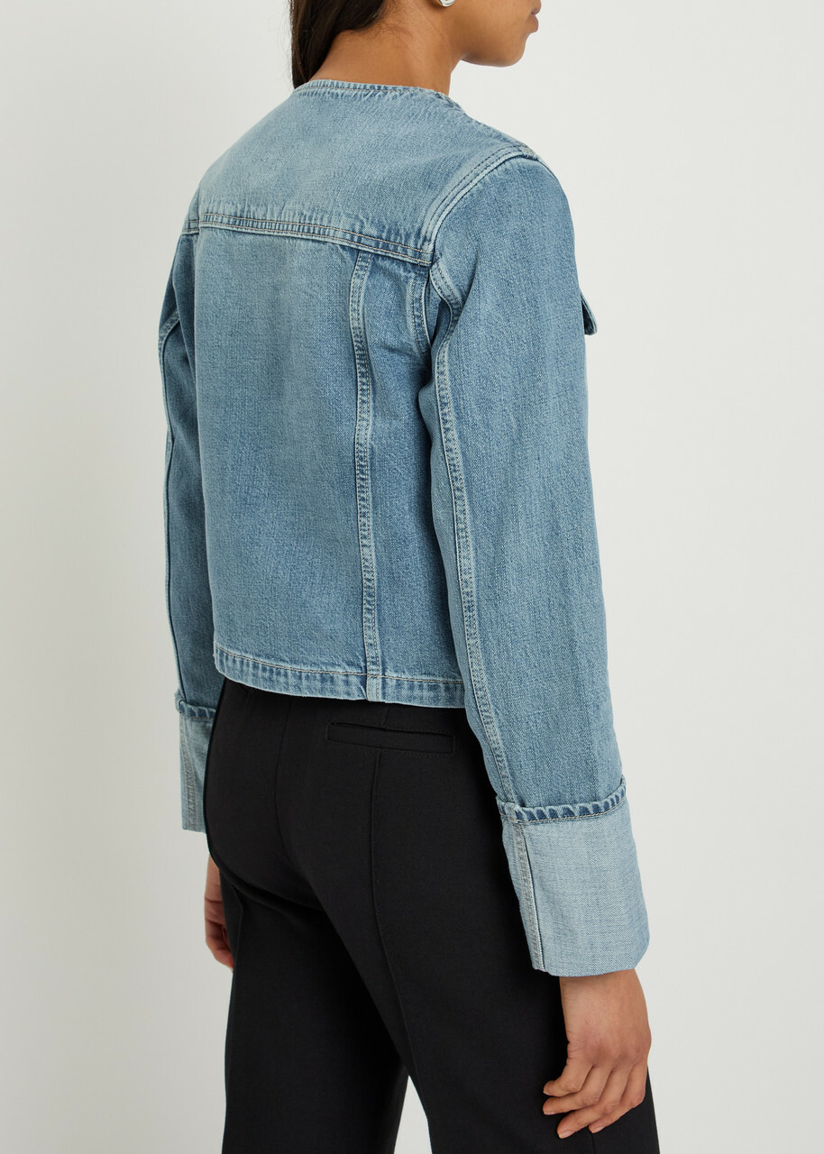 Paige Dean Panelled Denim Jacket Light Blue