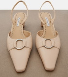 Manolo Blahnik Trixa leather slingback pumps