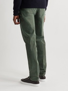 Canali - Slim-Fit Tapered Stretch-Cotton Jacquard Chinos - Green