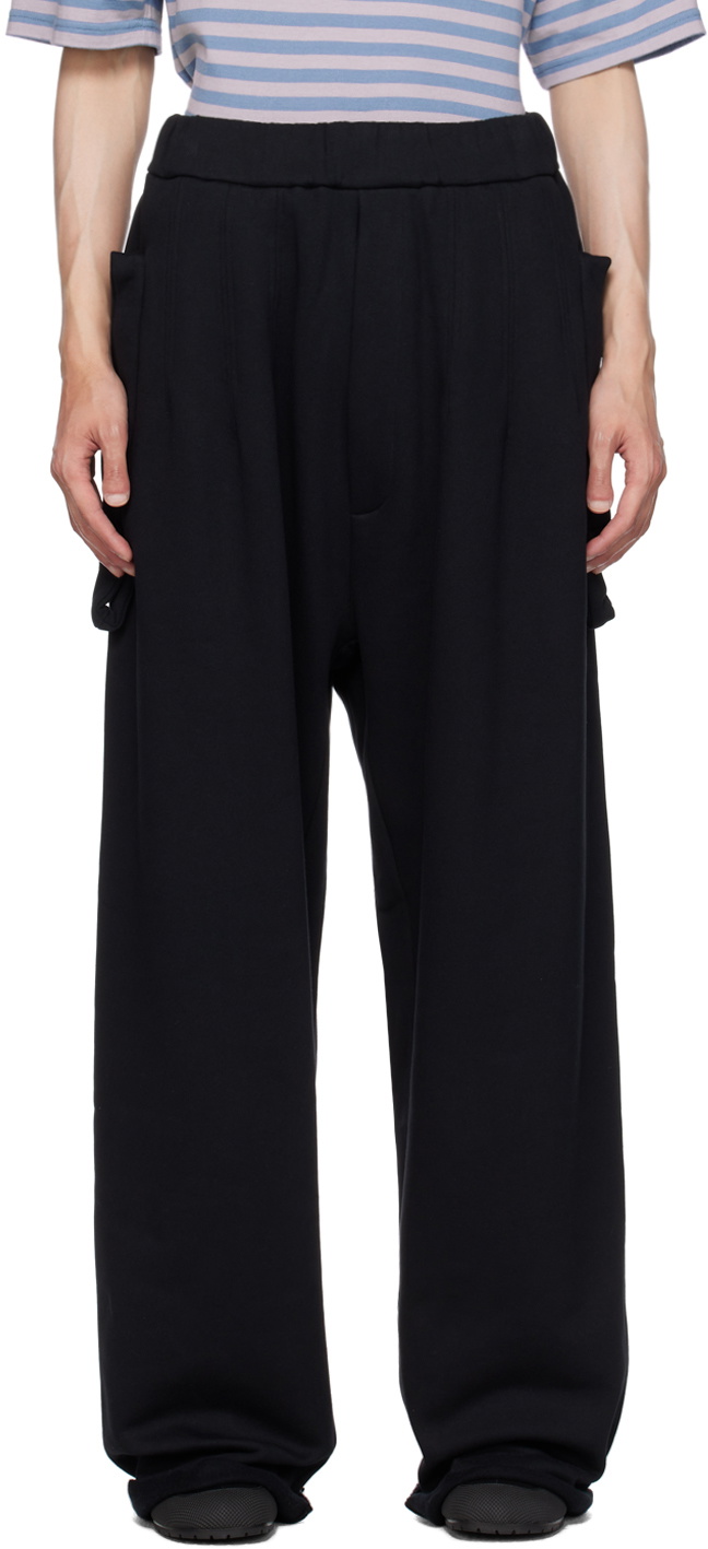 Random Identities Black Wide-Leg Sweatpants Random Identities