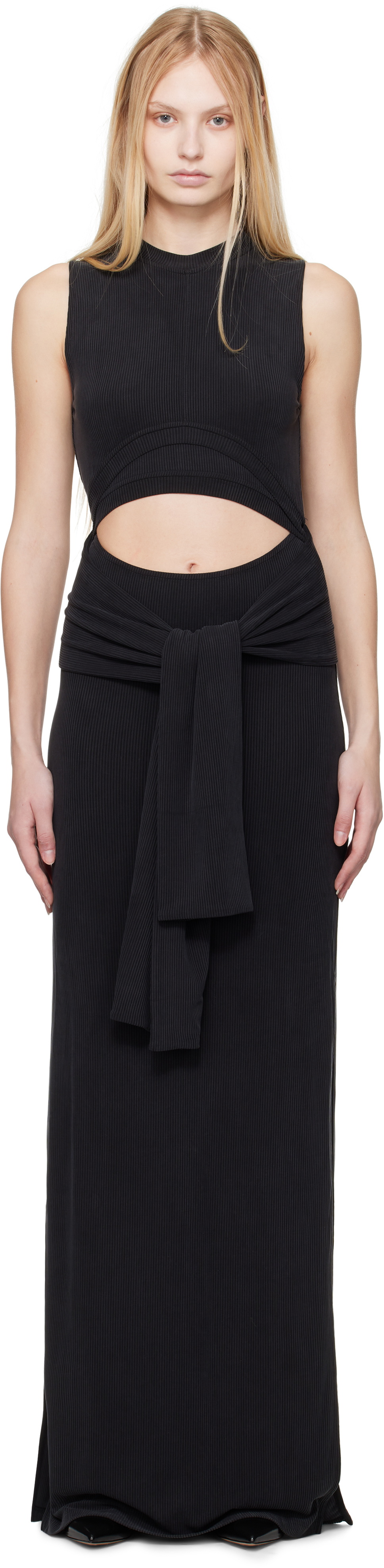 chinese dress ladies Black Cutout Maxi Dress
