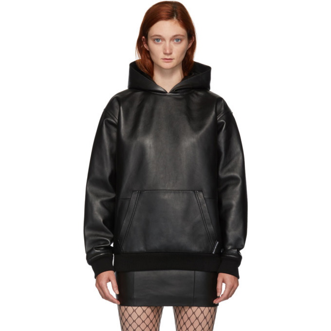 Photo: Alexander Wang Black Leather Hoodie