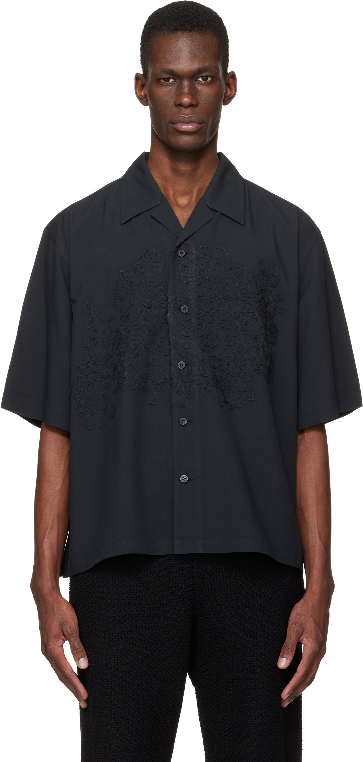 HOMME PLISSÉ ISSEY MIYAKE Black Kinetic Sculpture Turtleneck Homme