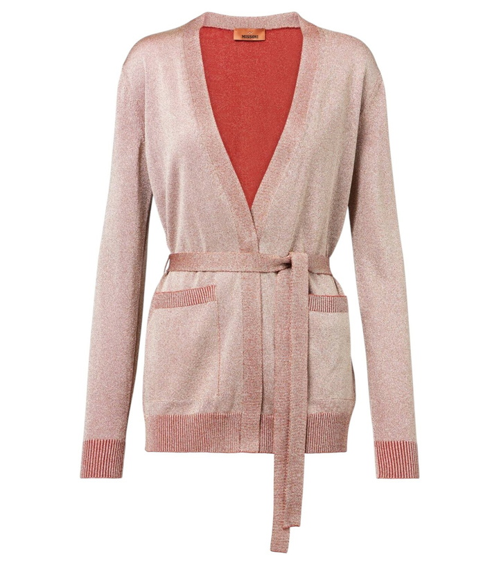 Photo: Missoni Belted lamé wrap cardigan