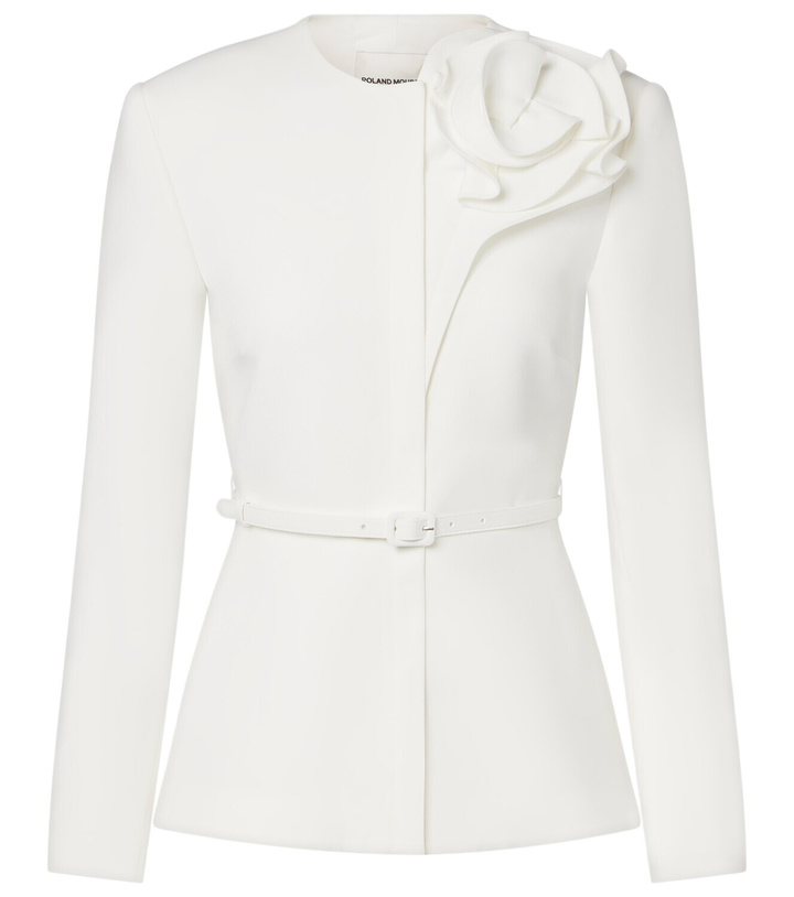 Photo: Roland Mouret Floral-appliqué crêpe jacket