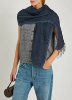 Eileen Fisher Two-tone Linen Scarf - Dark Blue - One Size