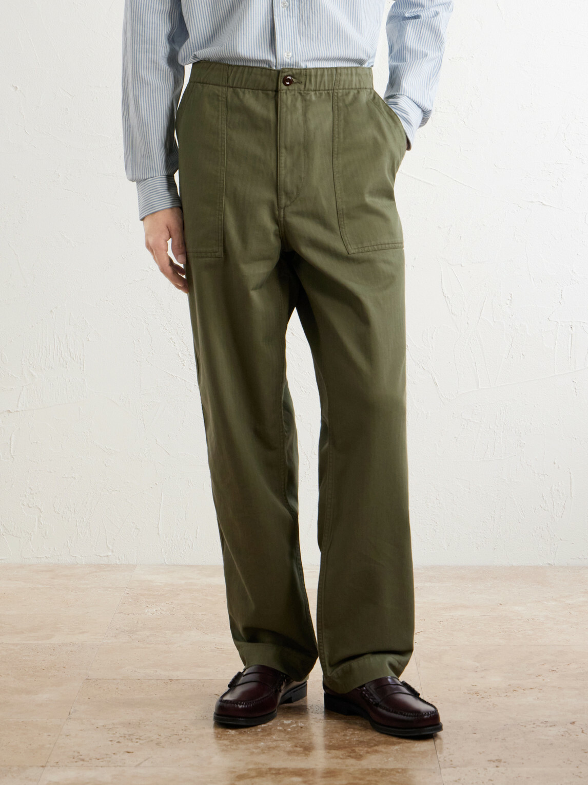 Drake's - Straight-Leg Cotton-Blend Cargo Trousers - Green