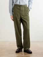 Drake's - Straight-Leg Cotton-Blend Cargo Trousers - Green