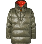 Aspesi - Quilted Ripstop-Shell Hooded Half-Zip Down Jacket - Green