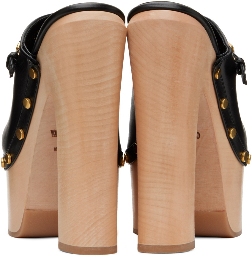 Valentino Garavani Black Tan-Go Clogs