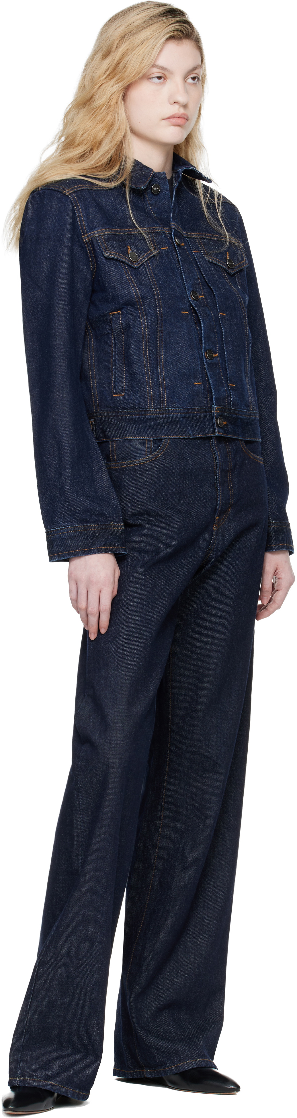 KHAITE Navy Augustine Denim Jacket