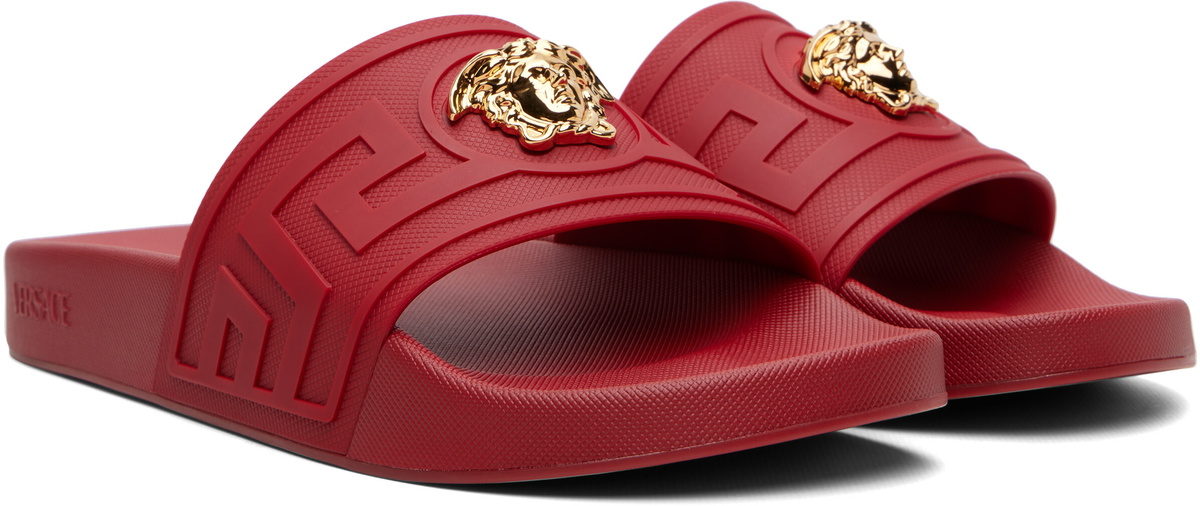 Versace Red 'La Medusa' Slides