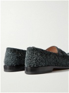 LOEWE - Campo Brushed-Suede Penny Loafers - Gray