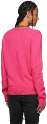 AMIRI Pink Cashmere Destroyed & Repaired Sweater