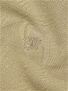 Off-White - Logo-Embroidered Cotton-Jersey Sweatshirt - Neutrals