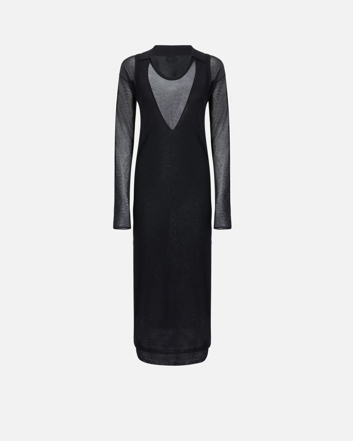 Pinko Lightweight Cotton Midi Dress Limo Black