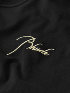 Rhude - Logo-Embroidered Cotton-Jersey T-Shirt - Black