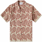 Portuguese Flannel Men's Tapestry Nature Vacation Shirt in Beige/Red
