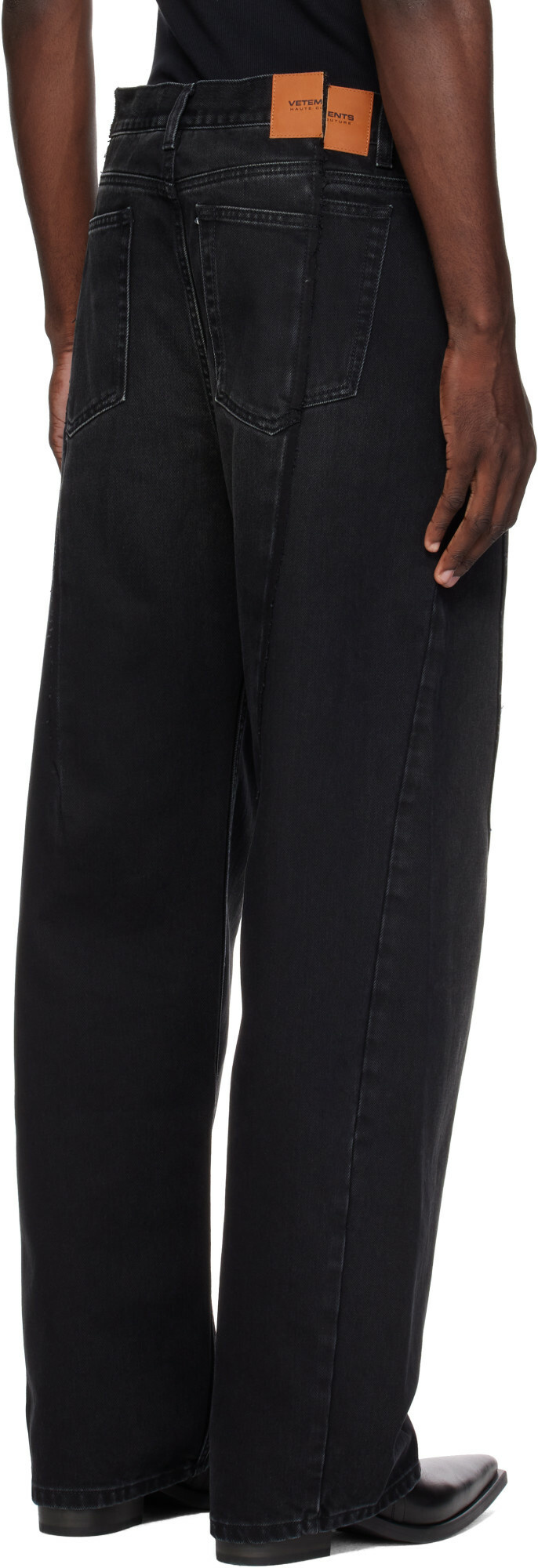 VETEMENTS Black Pinched Cut-Up Jeans