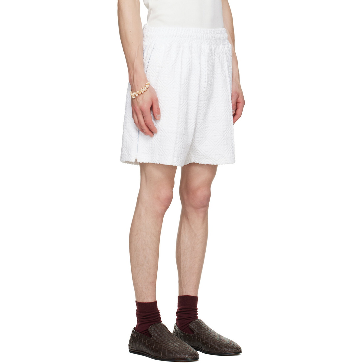 Casablanca White Towelling Shorts