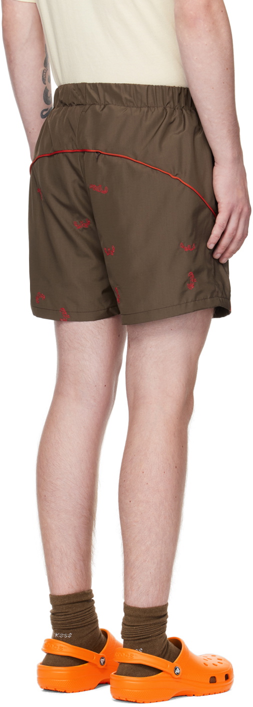 Robyn Lynch Brown Embroidered Shorts
