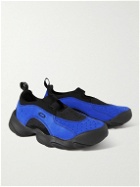 Oakley Factory - Suede, Mesh and Stretch-Knit Slip-On Sneakers - Blue