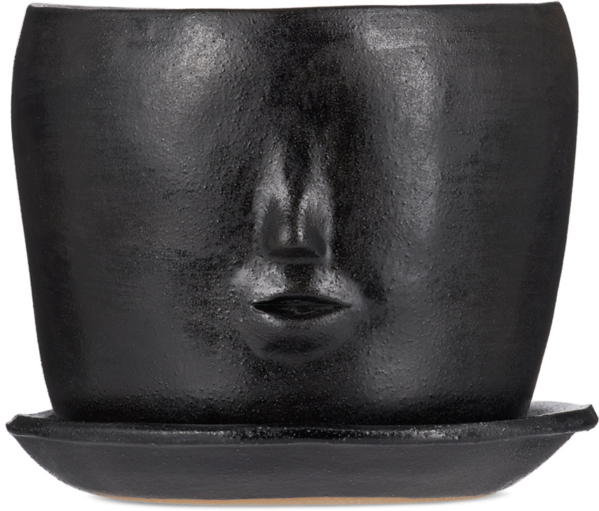 Rami Kim Studio Black Ceramic Face Pot Set