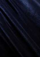 Talbot Runhof Off-the-shoulder Velvet Gown Navy