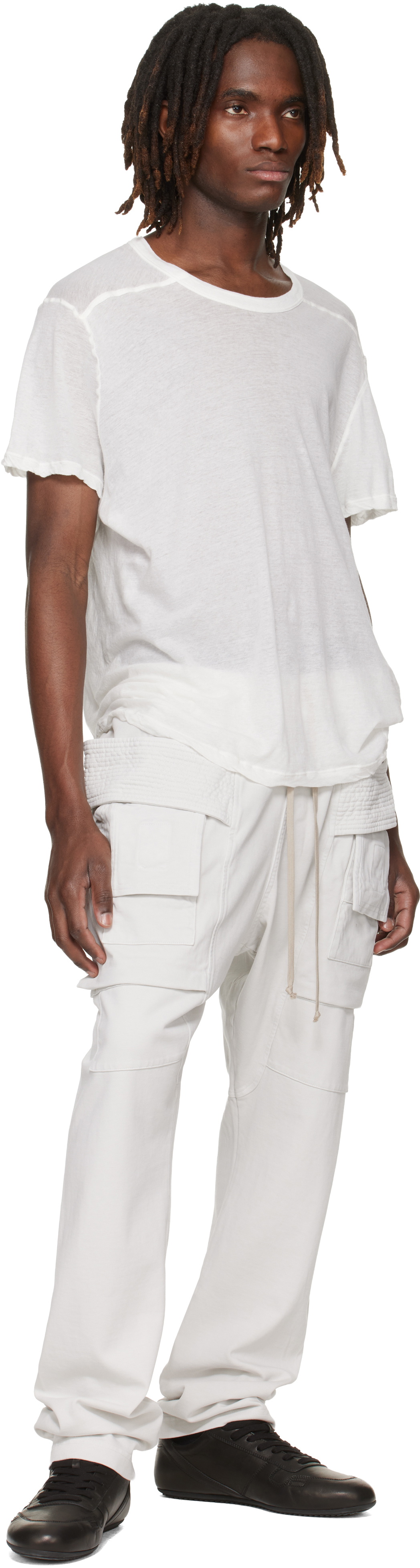 Rick Owens DRKSHDW Off-White Temple Creatch Drawstring Cargo Pants