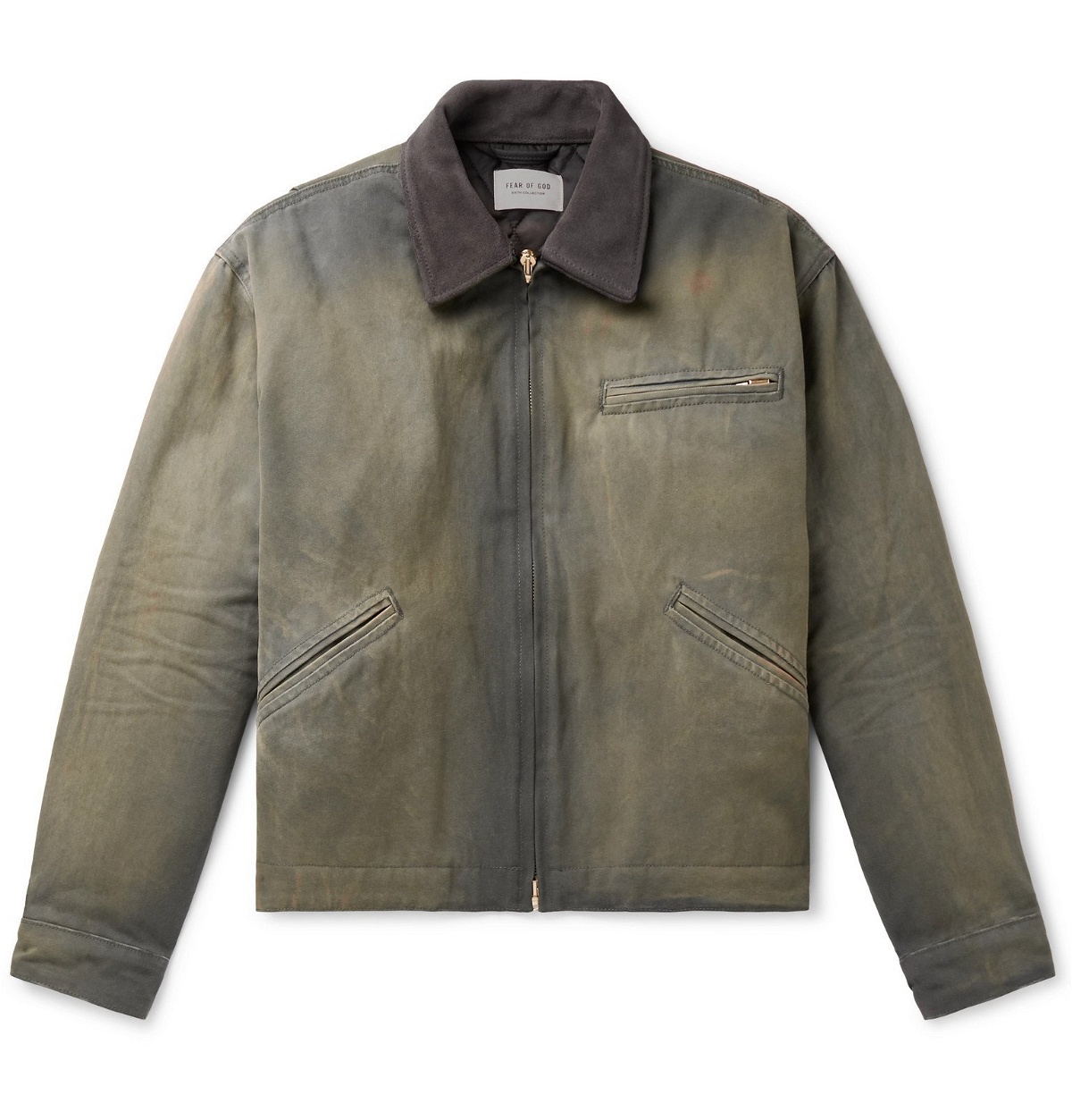 Fear of God - Suede-Trimmed Cotton-Canvas Jacket - Green Fear Of God