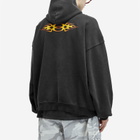 Balenciaga Men's Oversized Flame Hoody in Washed Out Black