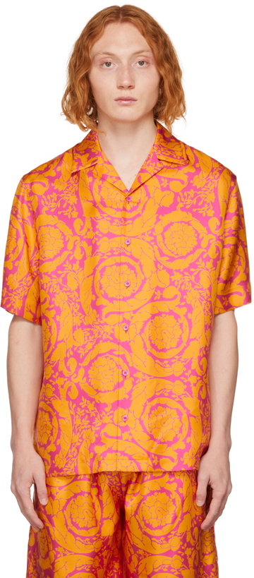 Photo: Versace Pink & Orange Barocco Shirt