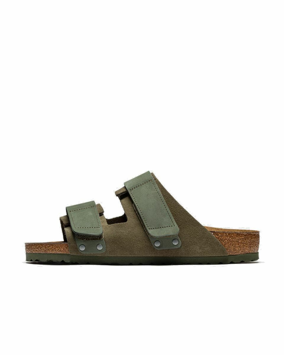 Photo: Birkenstock Uji Nubukleder/Veloursleder Green - Mens - Sandals & Slides