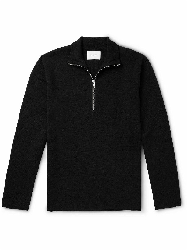 Photo: NN07 - Harald 6530 Knitted Half-Zip Sweater - Black