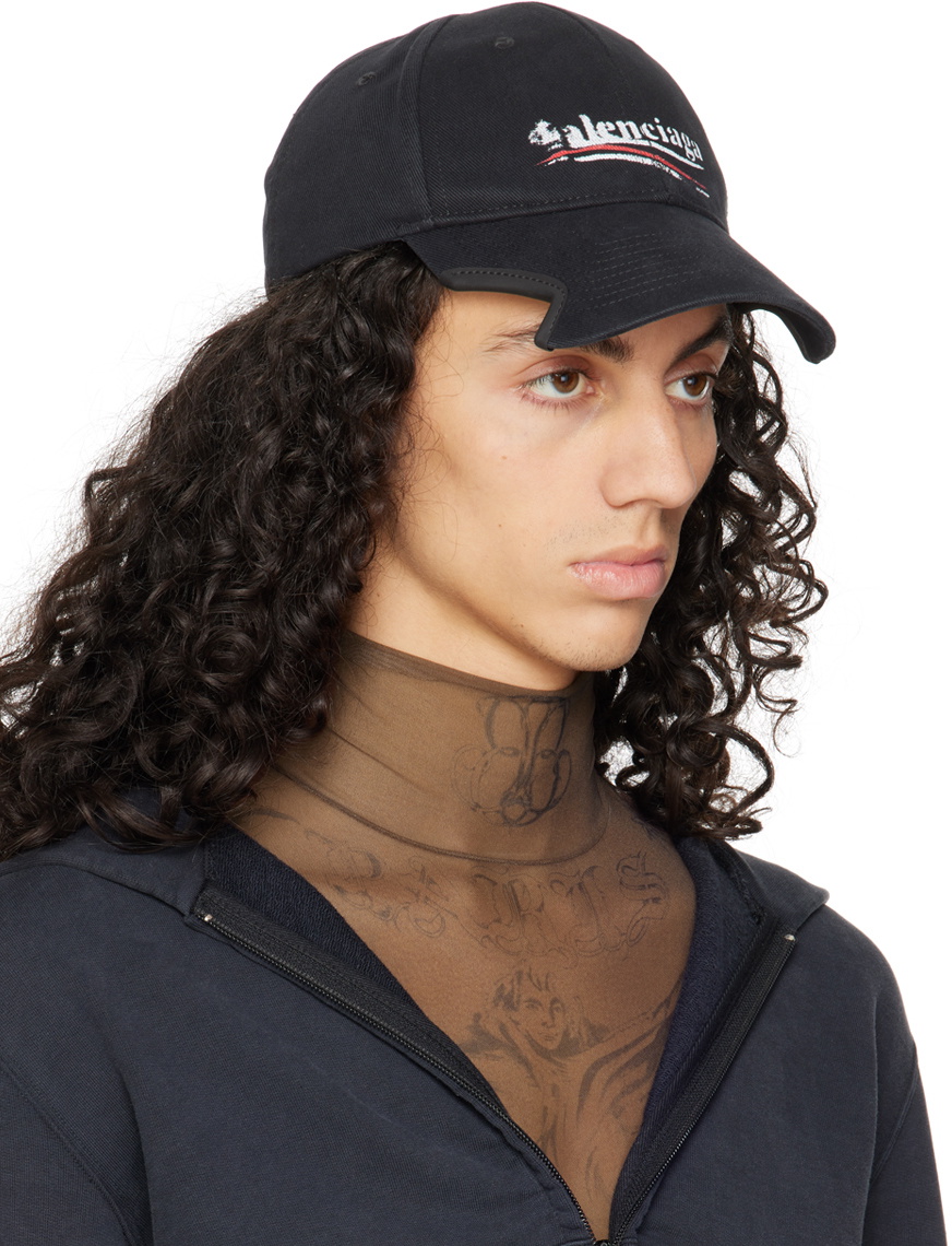 Balenciaga Black Political Stencil Cap Balenciaga