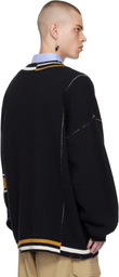 AMBUSH Black Destroyed Rib Knit Sweater