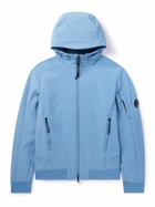 C.P. Company - Logo-Appliquéd Shell-R Hooded Jacket - Blue