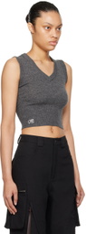Fax Copy Express Gray Cropped Vest