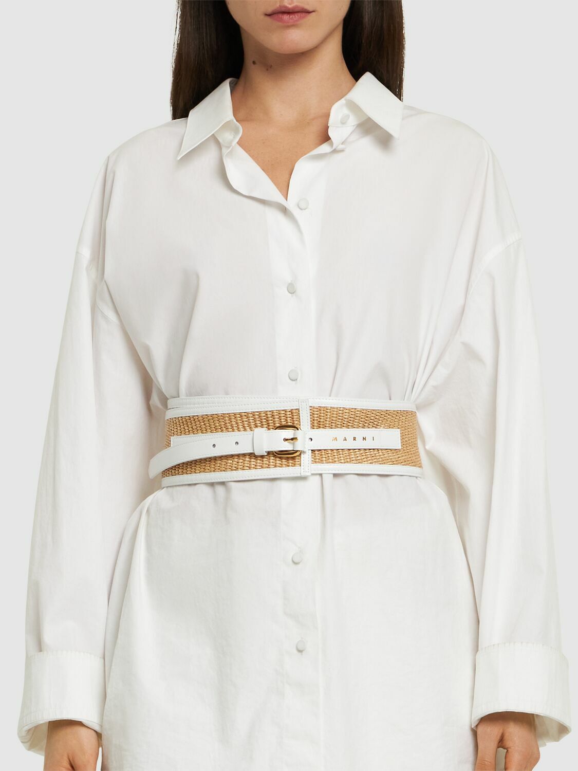 Raffia-effect belt