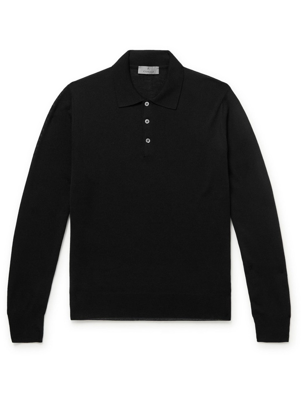 Photo: Canali - Slim-Fit Merino Wool Polo Shirt - Black