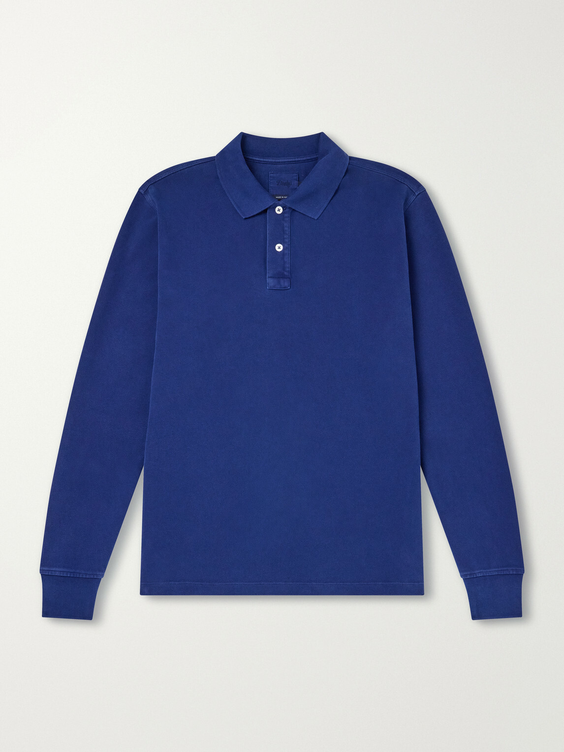 Drake's - Indigo-Dyed Cotton-Piqué Polo Shirt - Blue