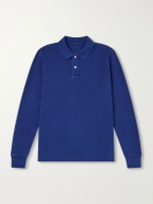 Drake's - Indigo-Dyed Cotton-Piqué Polo Shirt - Blue