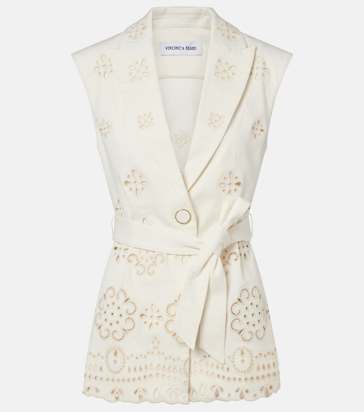 Veronica Beard Townes eyelet cotton twill vest