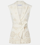 Veronica Beard Townes eyelet cotton twill vest