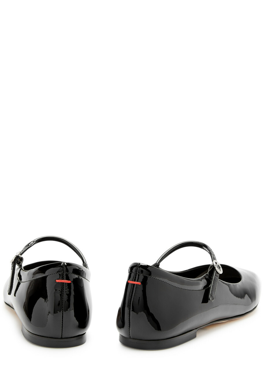 Aeyde Uma Patent Leather Mary Jane Flats Black